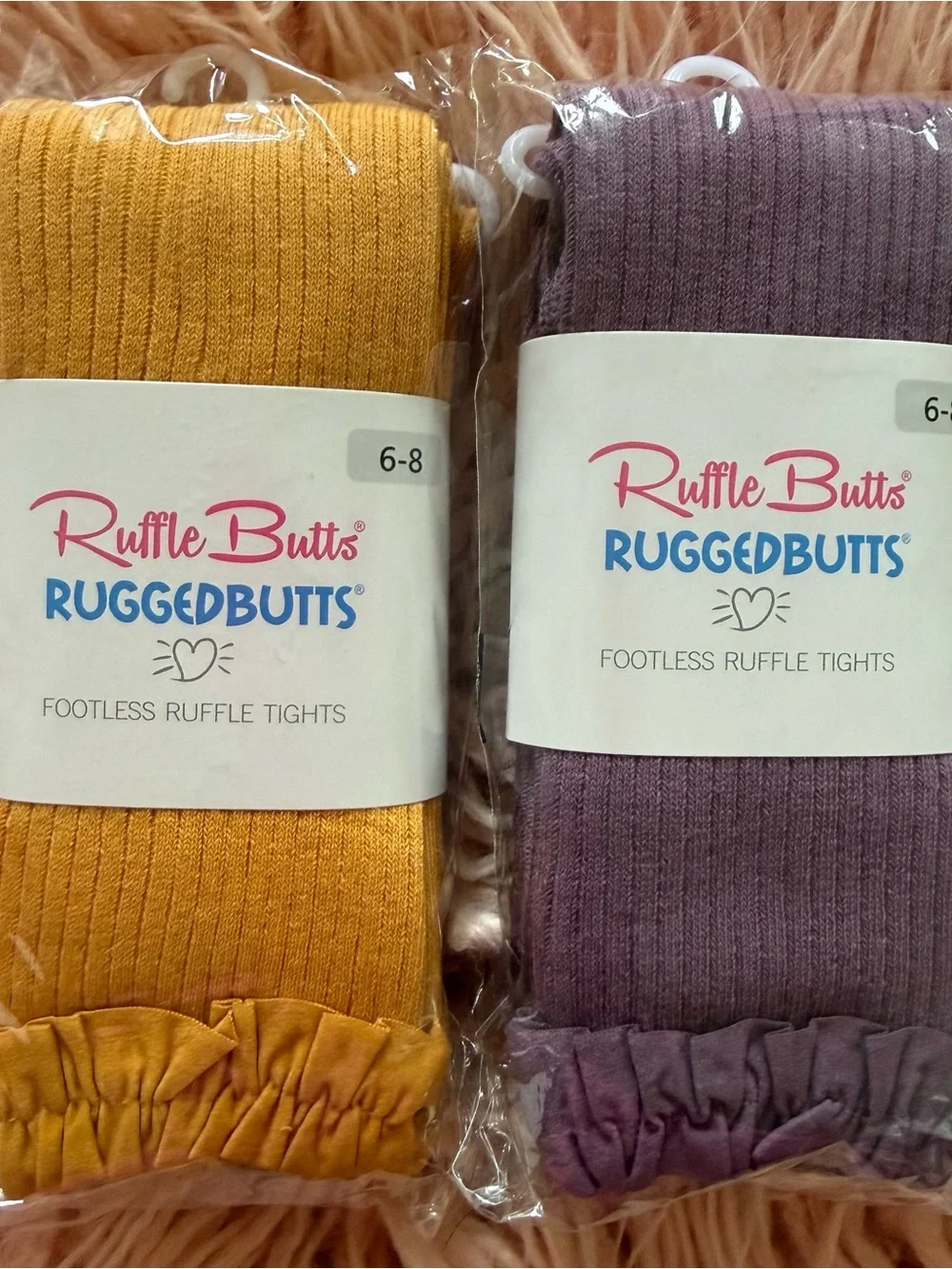 6 pc lot NWT RuffleButts footless ruffle tights knee high socks 6-8